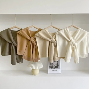Knitted shawl collars in dark green, camel, beige, and off-white for women's outfits