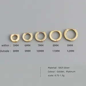 S925 Sterling Silver hoop earrings with zircon stones in golden and platinum finish