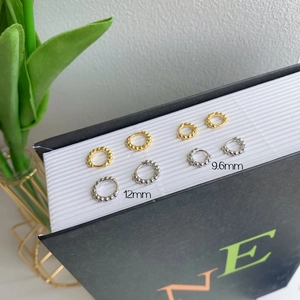 Minimalistische S925 Sterling Silber Creolen in Gold und Silber, 9,6 mm und 12 mm Größen