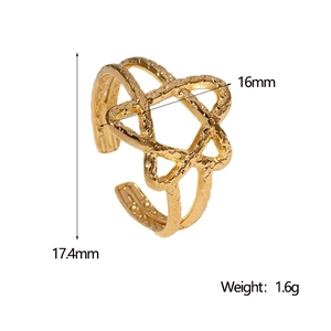 Detailed technical diagram showing dimensions and weight of the golden star open ring