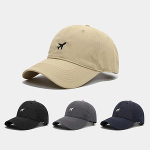 Airplane Embroidery Baseball Cap Polyester Breathable Quick-Dry Curved Brim Adjustable Sports Outdoor Sun Hat For Men Women