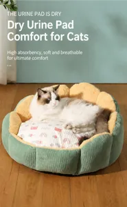 Détail du tapis absorbant épais pour animaux avec lit douillet en velours et coton
