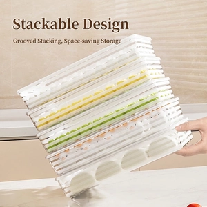 Stackable four-layer transparent egg storage box for refrigerator with non-slip design
