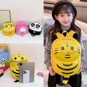 Kids Cartoon Animal Shaped Backpack 3D Hard Shell Lightweight Nylon Kindergarten School Bag Tiger Bear Panda