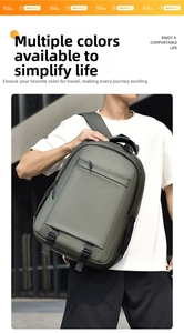 Macro detail of dark green waterproof backpack showing matte fabric and hidden front zipper