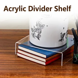 Thickened U-shaped clear acrylic shelf organizer for desk storage and space layering
