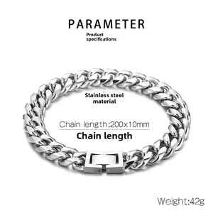 Détail du bracelet gourmette en argent avec fermoir bijoux, mesurant 200x10mm et pesant 42g