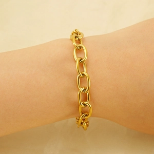Fashionable double-layer gold chain bracelet for men and women in classic vintage style