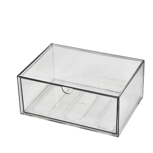 Stapelbare klare Schubladen-Aufbewahrungsbox für Kosmetik und Schmuckorganisation