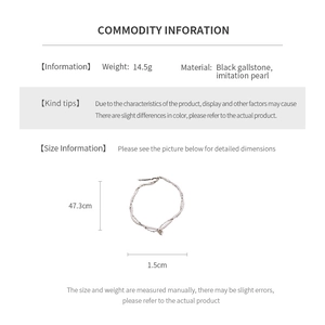 Detailed size chart for heart pendant necklace with pearl and gallstone specs