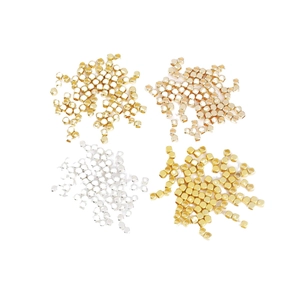 Polished 18K gold cube spacer beads in multiple colors for DIY bracelet jewelry making