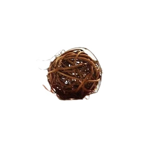 Handcrafted 5cm brown natural rattan ball decorative pet toy for home and garden decor