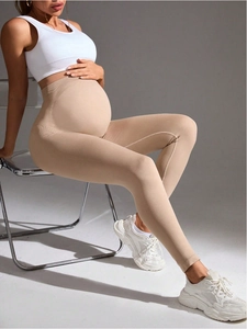 Leggings Premaman Vita Alta Supporto Pancia Senza Cuciture Traspirante Pantaloni Yoga Tinta Unita Per Gravidanza