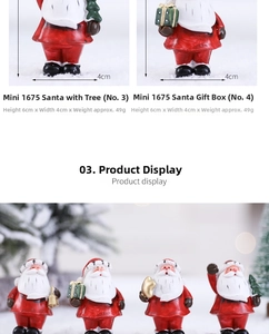Detailed dimensions of 6cm Nordic resin Santa Claus figurines for holiday desktop decor