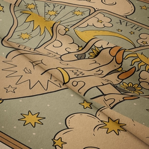Close-up of the Star and Moon tarot tapestry showing premium soft velvet texture