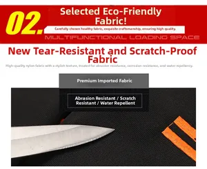 Close-up of scratch-resistant and waterproof black nylon fabric on travel backpack