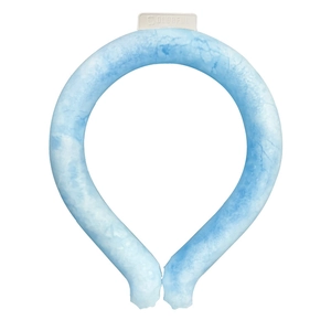 PCM cooling neck ring in light blue ice texture for heat relief and outdoor sports