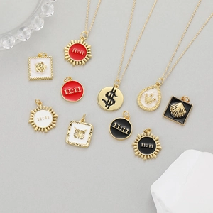 Exquisite gold-plated shell and evil eye pendants for elegant necklaces and jewelry making