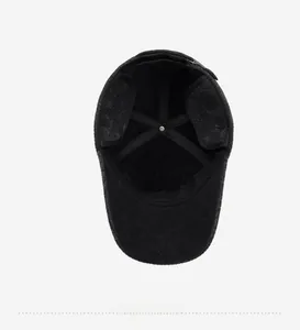 Detail view of thickened thermal lining and ear protection structure on baseball cap