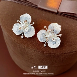 Crystal Flower Butterfly Stud Earrings With 925 Sterling Silver Earring Post Zircon Artificial Pearl Elegant Jewelry For Women