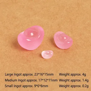 Size chart for luminous resin gold ingots in large, medium, and small dimensions