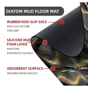 Detail view of the multi-layer structure of marble pattern diatom mud bath mat