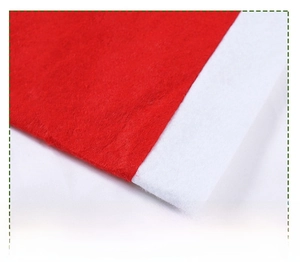 Macro shot of durable stitching and soft fiber texture on red and white Christmas chair covers