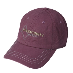 Classic burgundy unisex washed cotton baseball cap with Opportunity letter embroidery detail