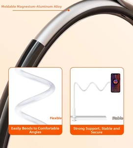Detail of flexible magnesium-aluminum alloy arm for stable phone and tablet support