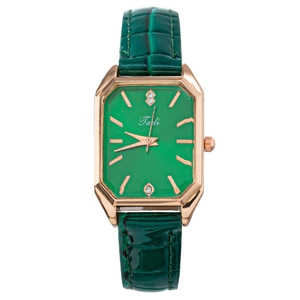 Fashion Women Quartz Watch Rhinestone Embellished Rectangular Alloy Case Crocodile Pattern Faux Leather Strap Elegant Vintage Style
