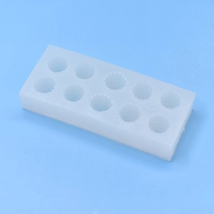 White silicone strawberry mold with 10 round cavities for soap and resin DIY crafts