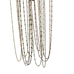 Colorful drip oil bead necklace in gold stainless steel for minimalist daily fashion