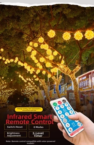 Catena luminosa solare LED a globo con telecomando intelligente per esterni e giardini