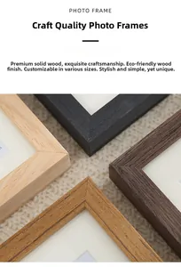Close-up of solid wood photo frame corners showing premium wood grain and joinery craft