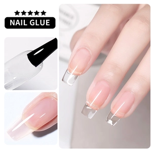 Pegamento de uñas 5 en 1 transparente con pincel para extensiones y manicura