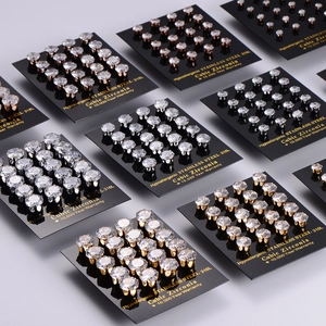 Boucles d'oreilles en acier inoxydable 316L et zircone cubique argentées et dorées