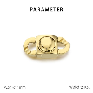Detailed parameter view of a 25x11mm gold stainless steel clasp for DIY jewelry making