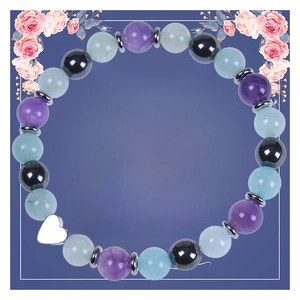 Detailed view of beaded friendship bracelet with heart charm on Best Friend gift card