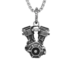 Punk hip hop motorcycle engine pendant necklace made of high-quality titanium steel