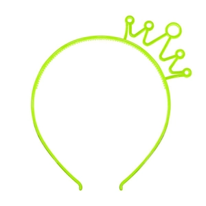Handmade light green plastic cat ear headband with crown design for girls and women