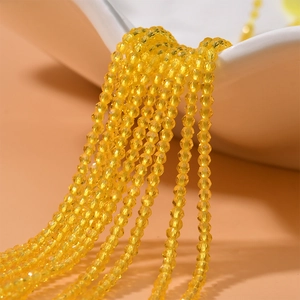 Sparkling 2mm yellow faceted crystal beads for DIY jewelry making of necklaces and bracelets