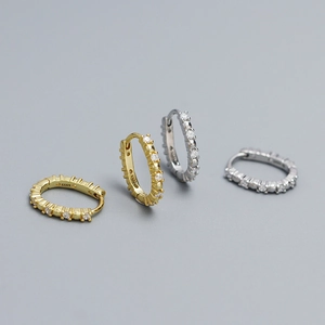 Minimalist U Shaped Huggie Hoop Earrings 925 Sterling Silver Cubic Zirconia Pavé Luxury Fashion Jewelry For Women
