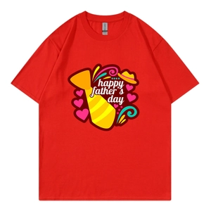Men Short Sleeve T-Shirt 100% Cotton Round Neck Breathable Happy Father's Day Print Casual Soft Graphic Tee For Men