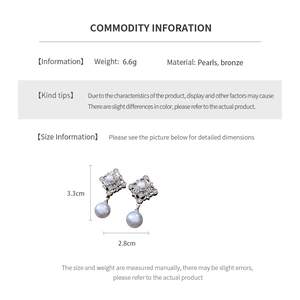 Detailed dimension guide for pearl earrings with weight and size specifications