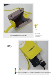 Detailed view of spacious yellow lemonade crossbody bag interior for daily essentials