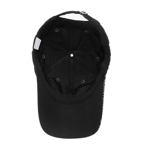 Men's quick-dry mesh sun hat in black showing internal lining and adjustable metal buckle