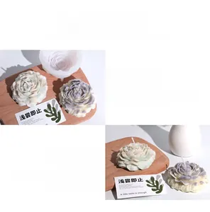Detailed macro view of peony flower candle mold with soft petals and flexible silicone texture