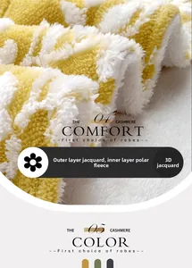 Macro view of 3D jacquard pattern with thick double-layer polar fleece lining