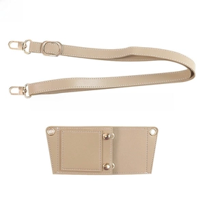 Detailed khaki leather shoulder strap with gold metal buckles for Stanley 30/40oz tumblers