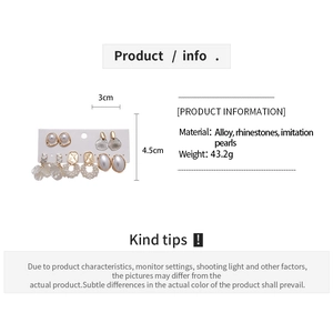 Détails de taille et matériau pour ensemble de boucles d'oreilles perles